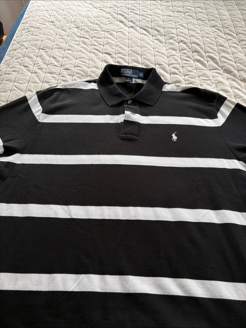 Polo by Ralph Lauren Black and White Striped Polo Shirt